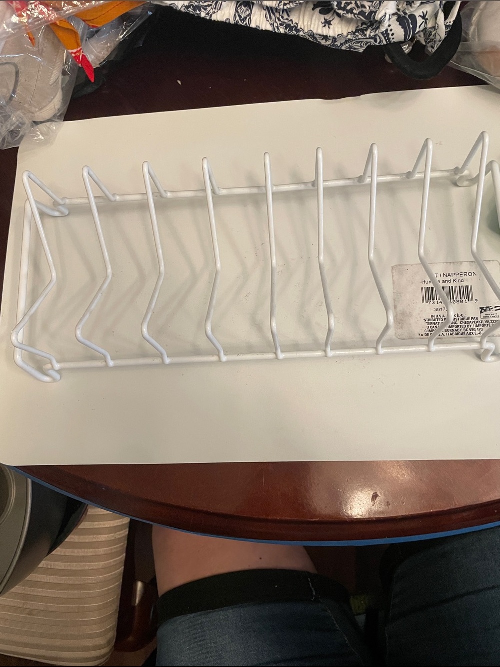 Shelf White Wire Rack Organizer for 8 LIDS or DISHES ETC